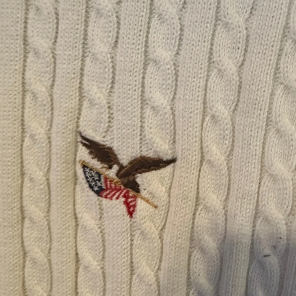 American Living White Cable Knit Sweater - Picture 3 of 6